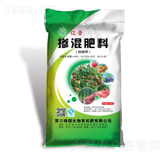 硫酸鉀摻混肥料18-5-22-綠園生物