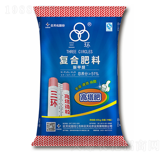 高塔脲甲醛復合肥料17-17-17-三環(huán)-云天化