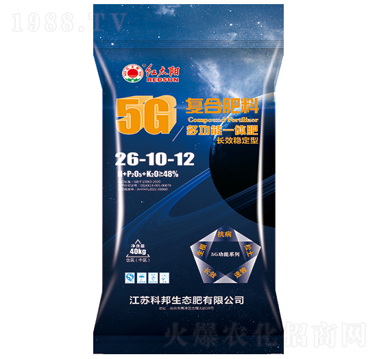 5G長效穩(wěn)定功能肥26-10-12-紅太陽-科邦生態(tài)