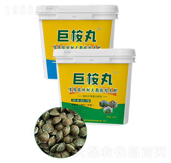 黃腐酸桉樹(shù)大顆粒控失肥料15-8-22+TE-巨桉丸-豐收肥業(yè)