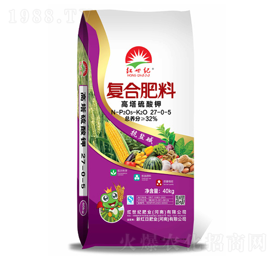 高塔硫酸鉀復(fù)合肥料27-0-5-紅世紀(jì)